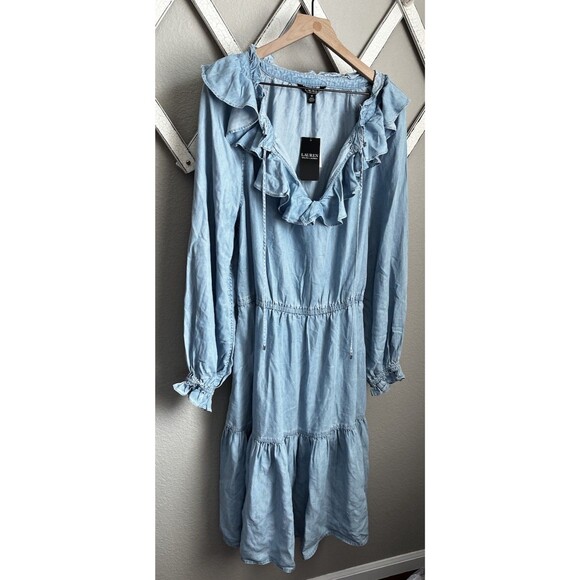 Lauren Ralph Lauren Dresses & Skirts - NWT! Lauren Ralph Lauren Women's 12 Tie Blouson Sleeve Dress Lyocell